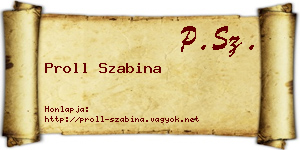 Proll Szabina névjegykártya