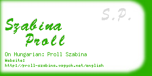 szabina proll business card
